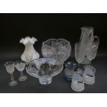 A selection of glassware including Thomas Webb and a Fenton vase