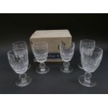 A boxed set of six Waterford Crystal sherry glasses