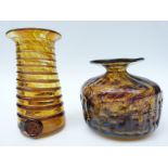 Two Mdina glass vases,