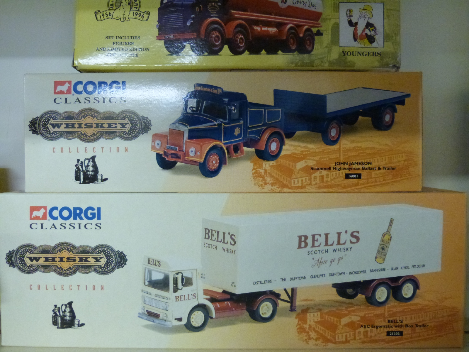 Three Corgi Whisky and Brewery Collection diecast model lorries Scammel Highwayman 16001, - Image 3 of 3