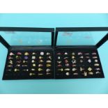 Over 50 rings set with various gemstones