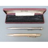 A hallmarked silver Eversharp pencil and boxed rolled gold Yard-o-led pencil