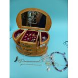 A collection of costume jewellery to include watches, silver and abalone jewellery,