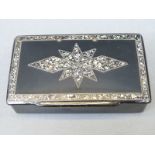 A Georgian snuff box / jewellery box set with abalone and mother of pearl,