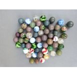 A collection of vintage marbles including Venetian,