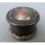 A possible gramophone needle tin named to lid Aladdinite, diameter 4.