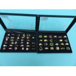 Over 50 rings set with various gemstones