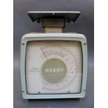 A set of Avery post office scales with decimal prices to dial,