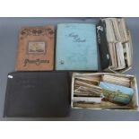 Three albums of postcards including 19th/20th C music hall performers and two boxes of