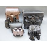 Four pairs of binoculars comprising Russian 7x35, Kershaw 6x30 with military markings, Tohyou 6x15,