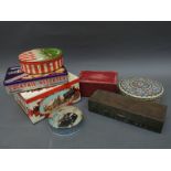 A collection of Huntley and Palmers biscuit tins to include assorted cocktail biscuit tin,