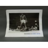 Muhammed Ali signed photograph/poster of Ali and Sonny Liston,