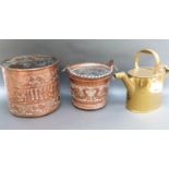 Two Eastern copper jardinieres,