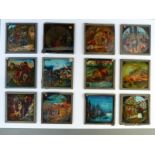 A large quantity of coloured magic lantern slides of various children's stories etc to include