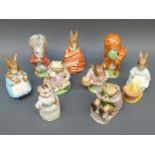 Beswick Beatrix Potter Figures, Tabitha Twitchett, Squirrel Nutkin, Jeremy Fisher, Mrs.