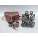 Four pairs of binoculars to include Ross Stepnada 7x30 and Steprura 9x35