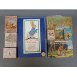Beatrix Potter Race Game, folding board & figures with early Peter Rabbit card game,