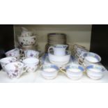 A quantity of Crown Staffordshire teaware and a quantity of further teaware