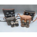 Four pairs of binoculars including Jockey Club and Keyzon & Brendon examples