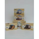 Five Corgi Commercials diecast model Bedford Pantechnicon vans Barnardos 97087, Masons 97089,