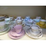 A collection of decorative and collectable trios / cups and saucers including Royal Winton, Aynsley,