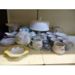 A collection of decorative teaware including Royal Winton, Crown Devon,