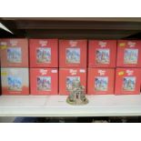 Twenty pink boxed Lilliput Lane cottages to include The Lion House and various tea rooms,
