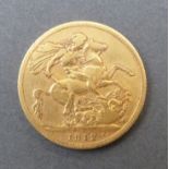 A 1912 gold full sovereign