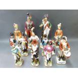 A quantity of Continental ceramic military figures