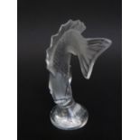 Lalique frosted glass paperweight in the form of a fish, signed Lalique France,