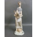 A Lladro mother and child figure