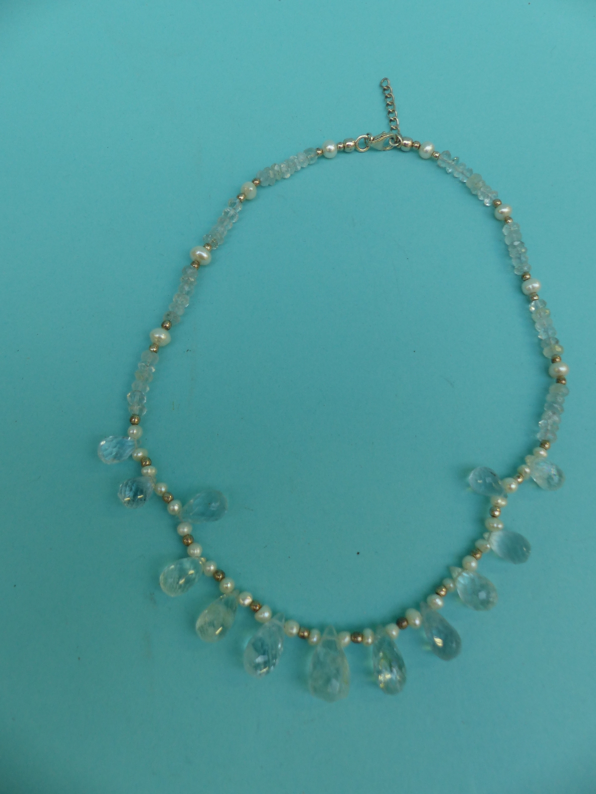 A collection of necklaces including moonstone, aquamarine and pearl, - Image 10 of 16