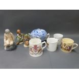 A quantity of ceramics to include Spode tureen, commemorative mugs,