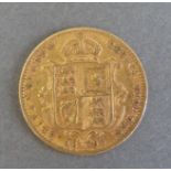An 1892 gold half sovereign