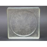A glass patterned wine coaster/tray,