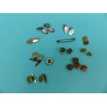 A collection of cufflinks to include silver etc