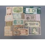 A small collection of early 20thC overseas bank notes/vouchers etc, includes 5 million mark Notgeld,