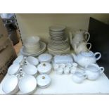 A large quantity of Arzberg China polka dot dinner and tea ware, includes tea and coffee pots,