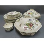 A collection of Royal Doulton Old Leeds Sprays pattern dinner ware