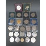 A collection of modern crowns, £5 coins, £2 coins,