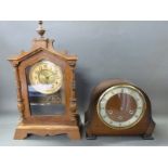 A c1950 Smiths mantel clock with three train movement and Westminster chime,