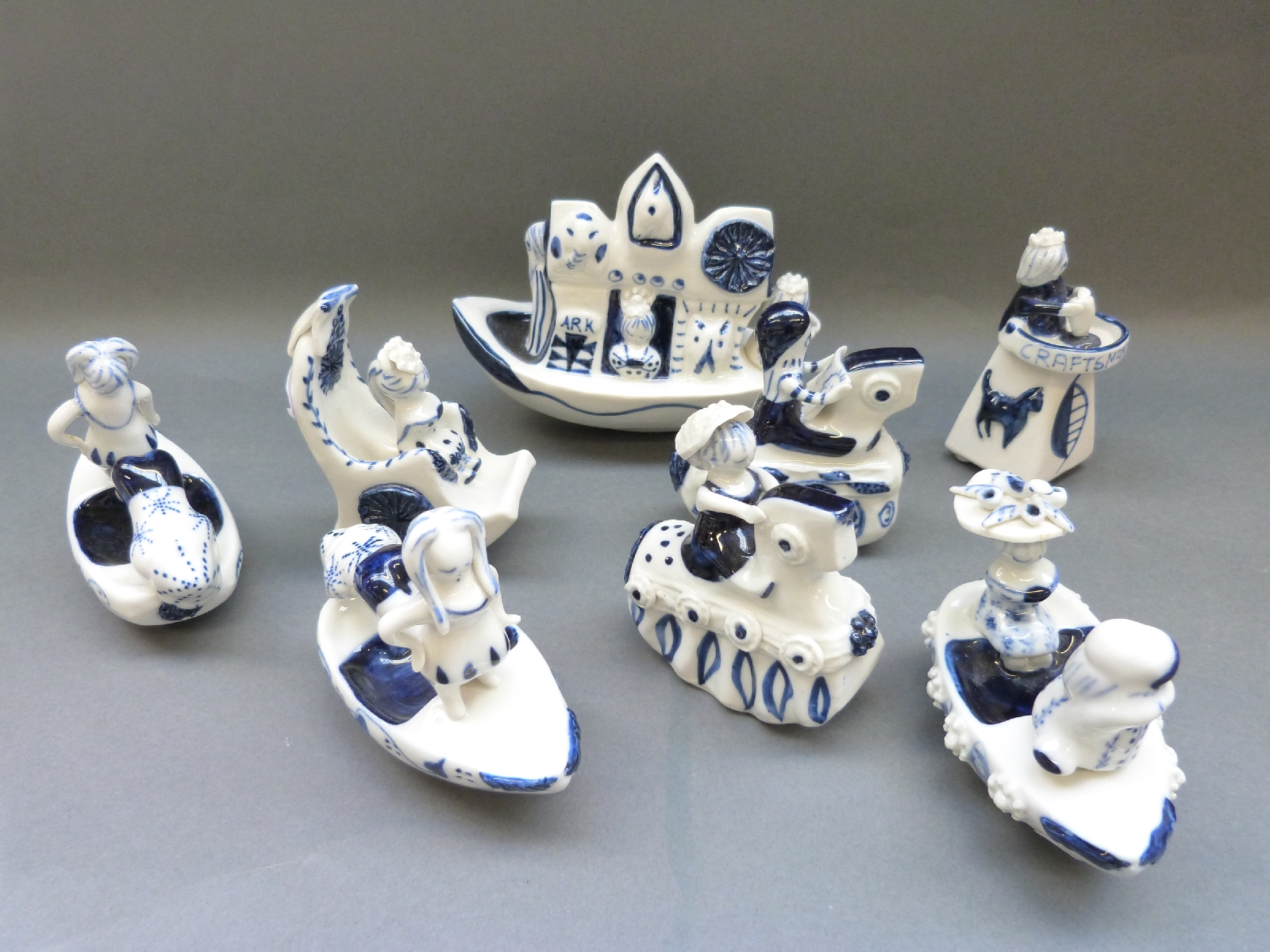 Wildfires Gibson blue and white figures,