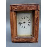 Lawson & Son, Brighton, brass corniche style carriage clock,