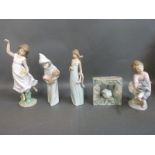 Five boxed Lladro figures including bird photo frame, Best Friend, Garden Dance,