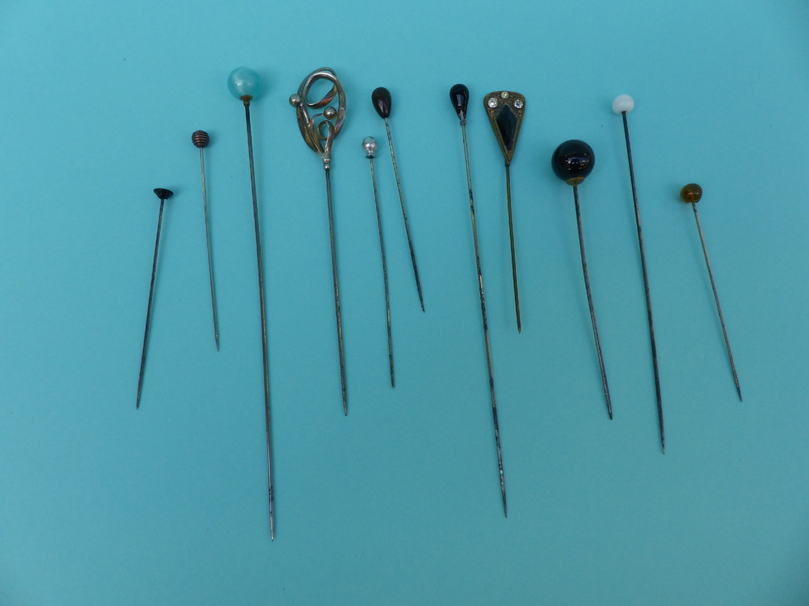 Charles Horner hallmarked silver hat pin and other examples