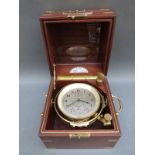 Hamilton Watch Co mahogany-cased marine chronometer dated 1941 and numbered N3164