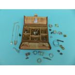 A collection of jewellery including Victorian silver earrings, silver rings,
