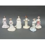 Six limited edition Coalport figures five from the Golden Age Series Alexandra of the Ball,