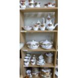 An extensive collection of Royal Albert Old County Roses dinner and tea ware including tureens,