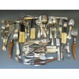 A quantity of silver plated cutlery including some sets